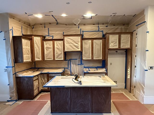 Kitchen cabinets before painting